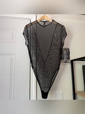 WIDOW black mesh knit dollskill goth sheer short sleeve bodysuit